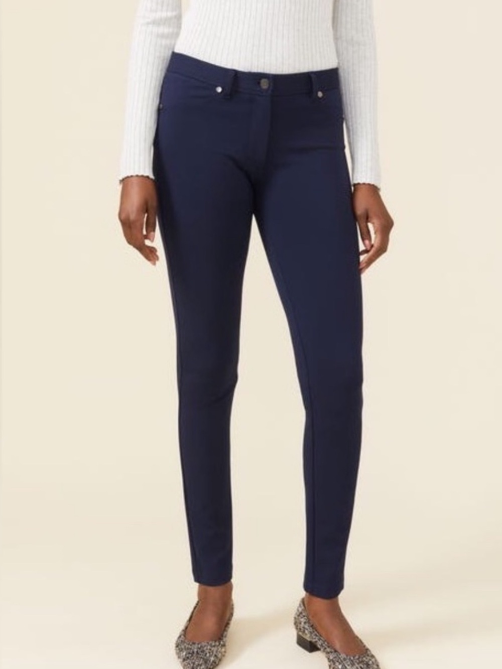 NEW J. McLaughlin Becca Pant Size 4 Winter Navy Blue Skinny Legging Stretch NWT